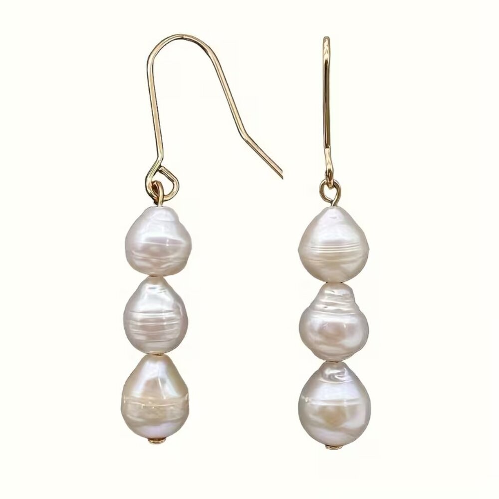 Freshwater Pearl White Dangle Earrings
